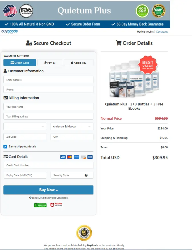 Quietum Plus order page